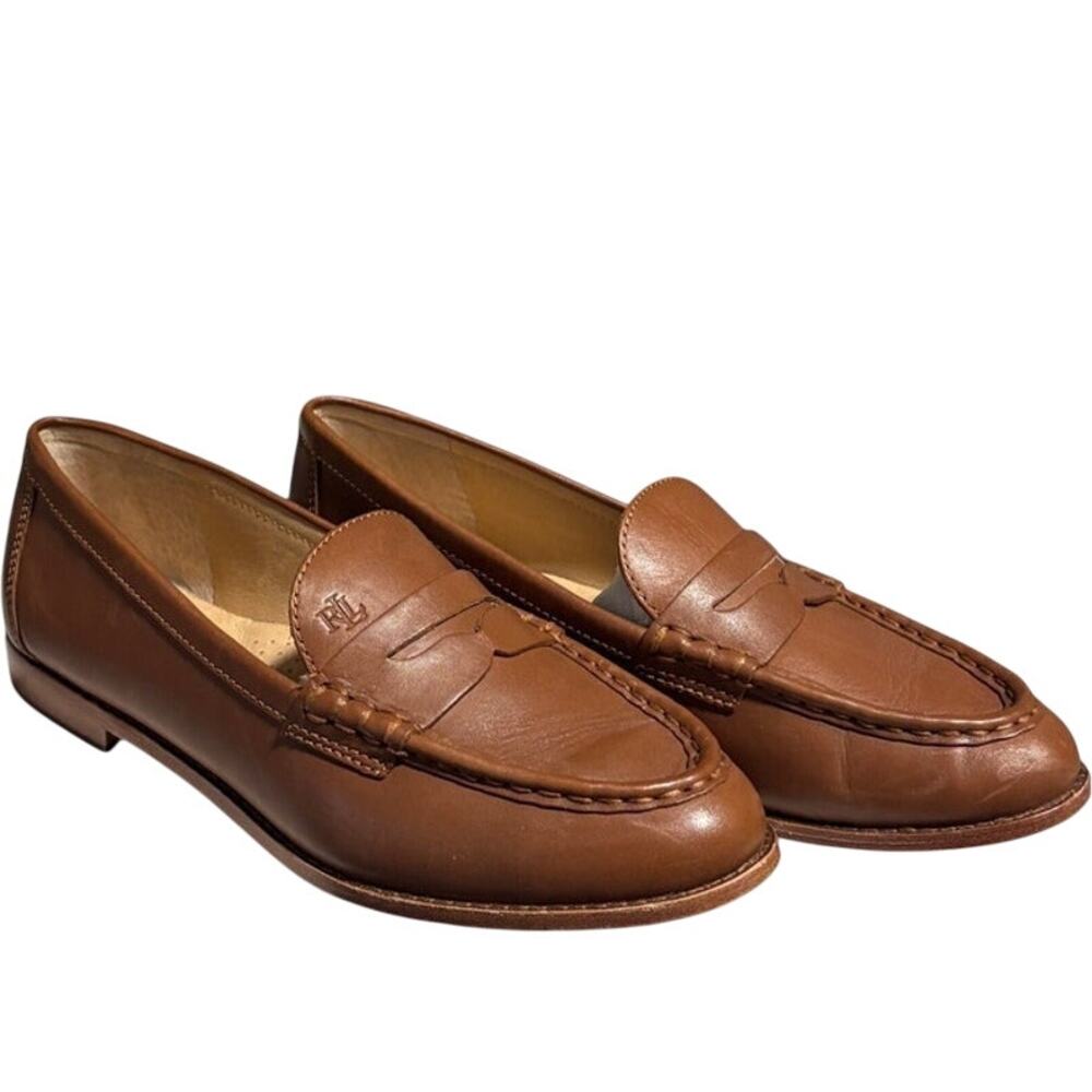 Ralph Lauren Wynnie Burnished Leather Loafer